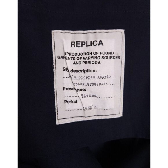 Maison Margiela Replica Vienna 1960's Cropped Tuxedo Trouser M Navy MMM - Picture 12 of 13